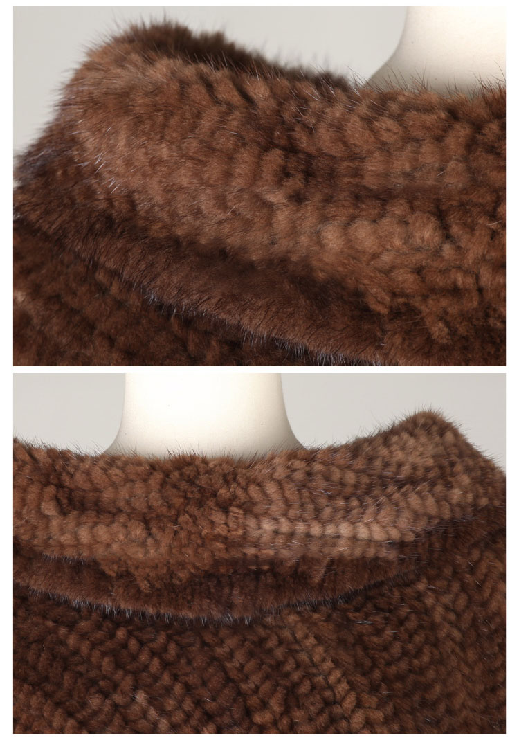 Knitted Mink Fur Poncho 843 Details 04