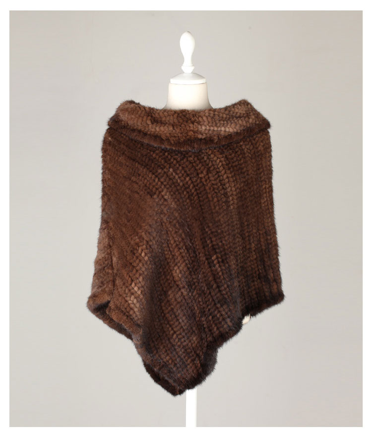 Knitted Mink Fur Poncho 843 Details 02