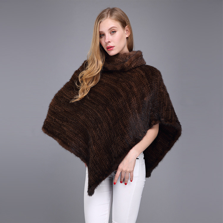 Knitted Mink Fur Poncho 974 Details 13