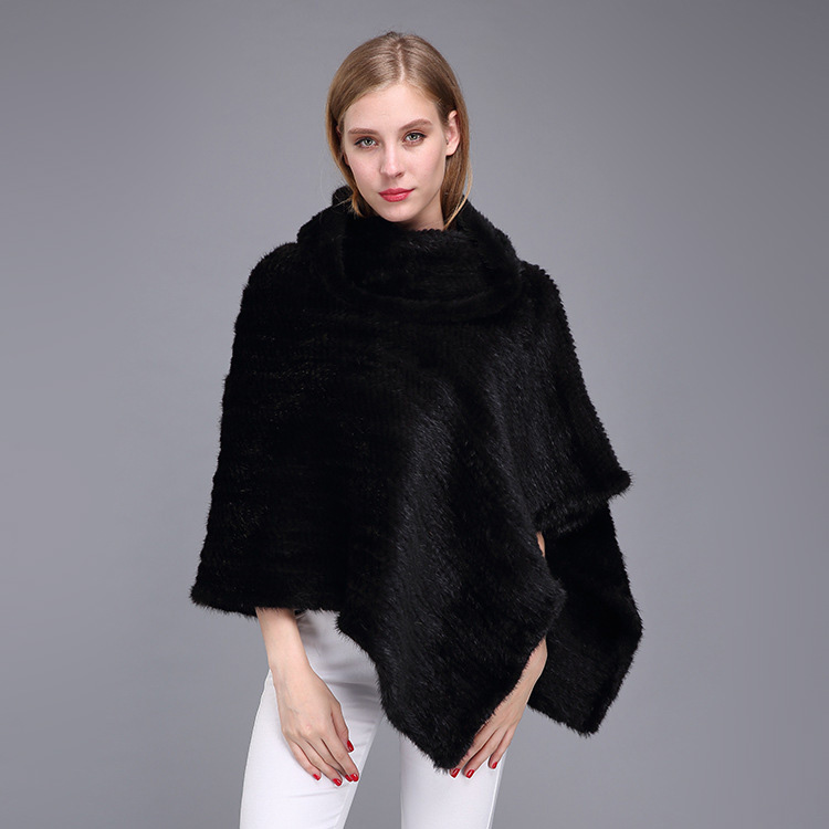 Knitted Mink Fur Poncho 974 Details 1