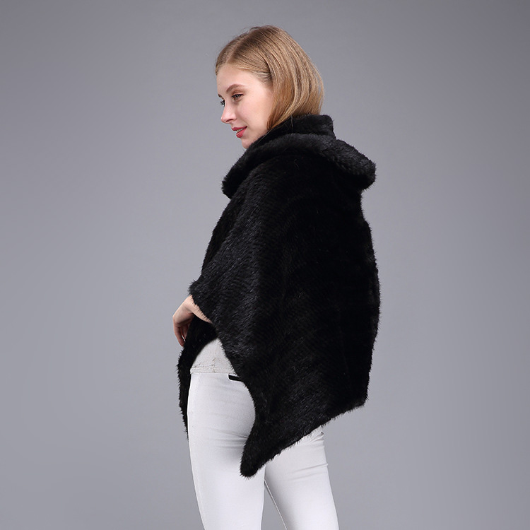 Knitted Mink Fur Poncho 974 Details 7