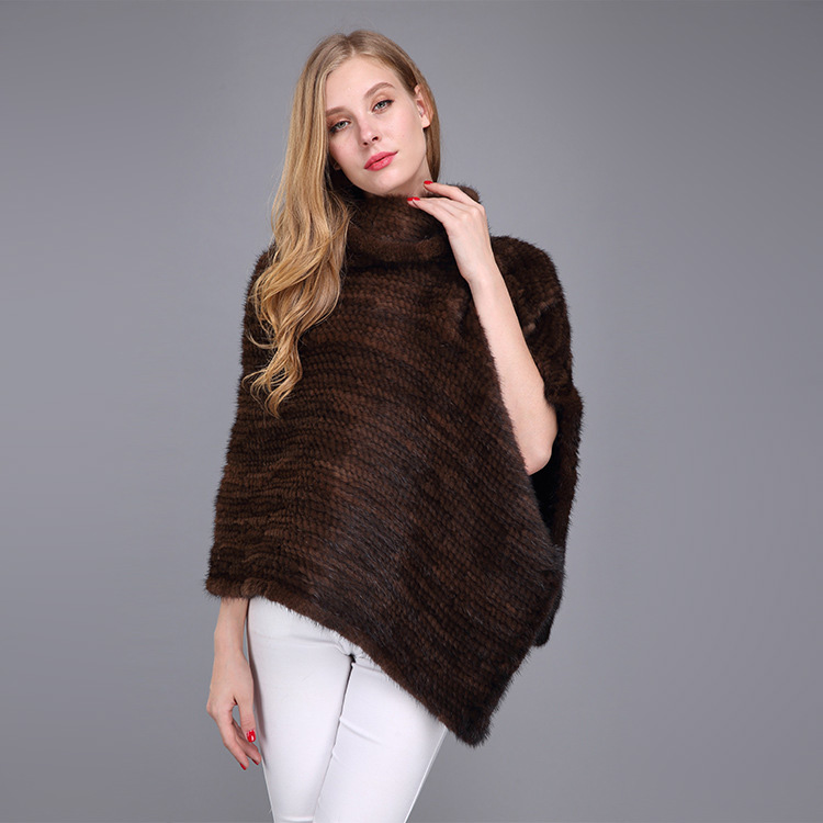 Knitted Mink Fur Poncho 974 Details 12