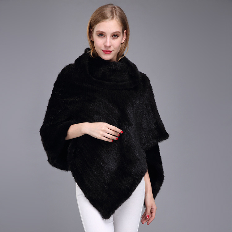 Knitted Mink Fur Poncho 974 Details 3