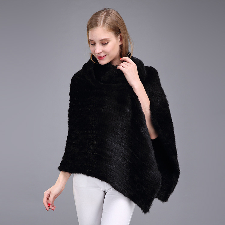 Knitted Mink Fur Poncho 974 Details 4