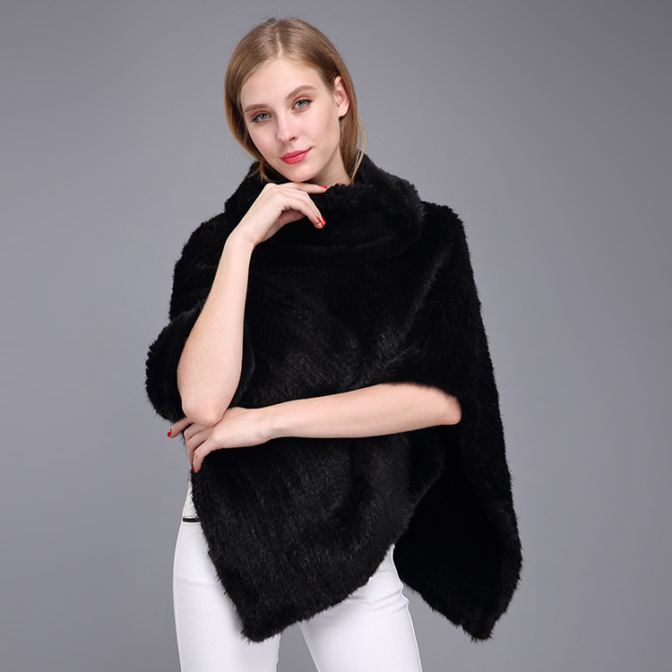 Knitted Mink Fur Poncho 974 Details 2