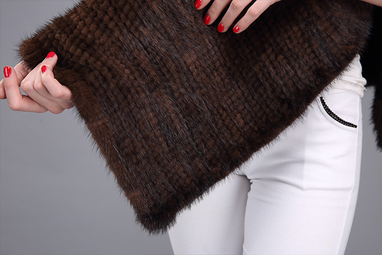Knitted Mink Fur Poncho 974 Details 19