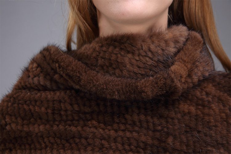 Knitted Mink Fur Poncho 974 Details 17