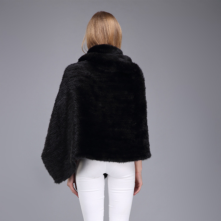 Knitted Mink Fur Poncho 974 Details 8