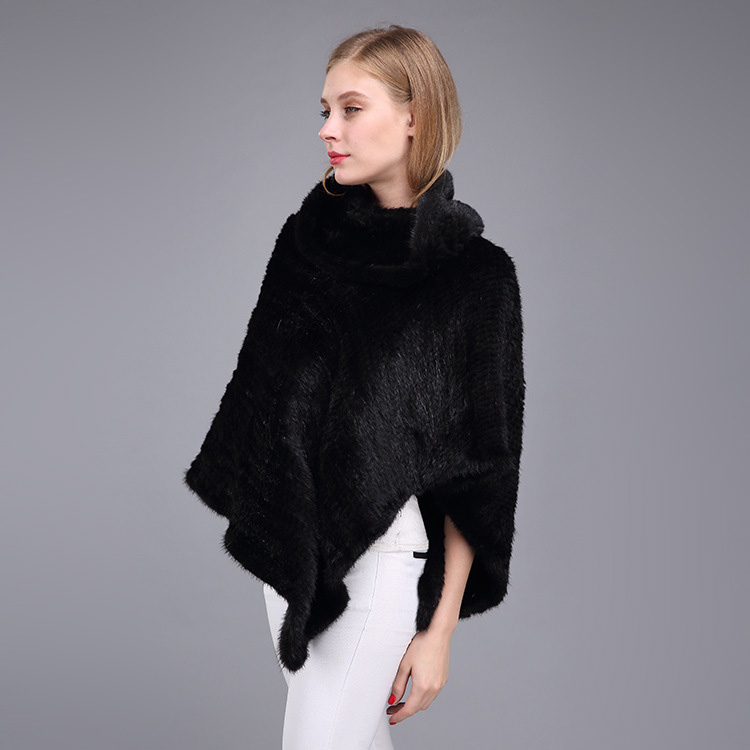 Knitted Mink Fur Poncho 974 Details 5