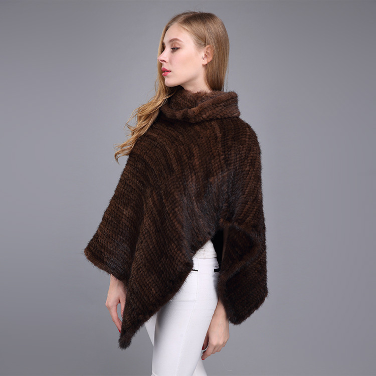 Knitted Mink Fur Poncho 974 Details 15