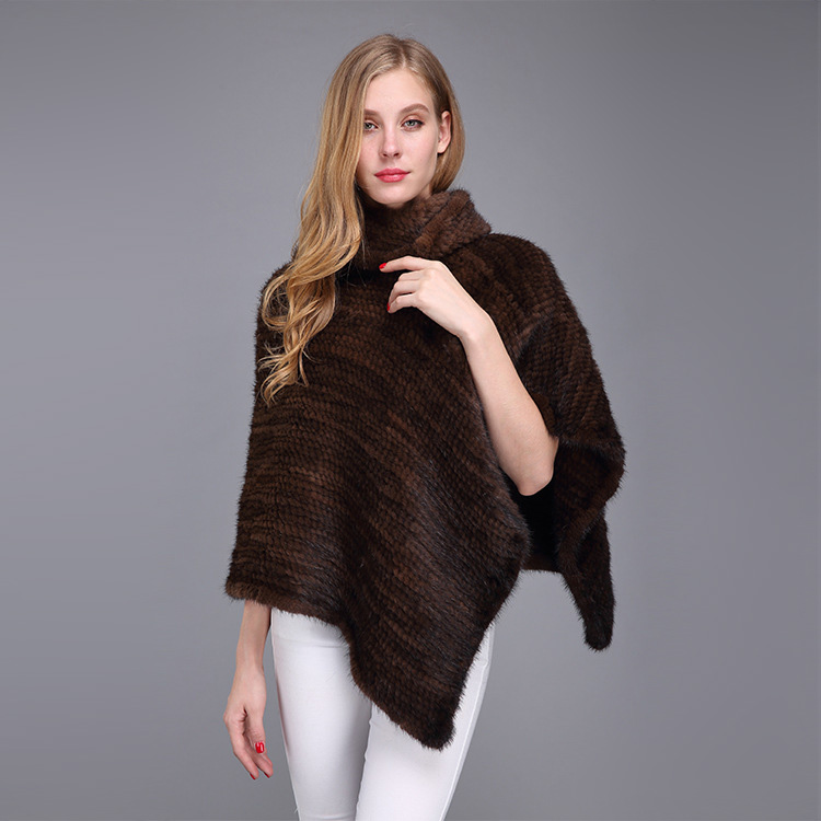 Knitted Mink Fur Poncho 974 Details 14