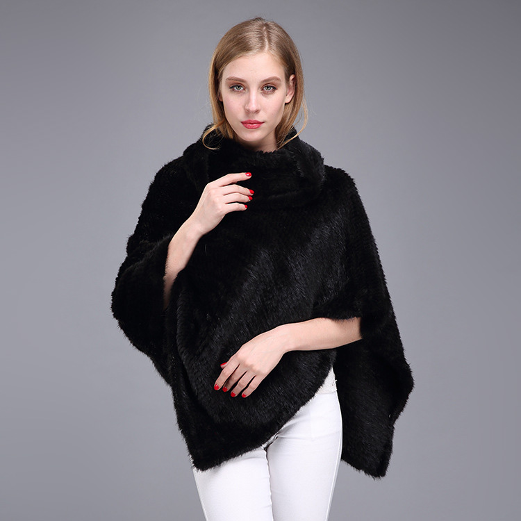 Knitted Mink Fur Poncho 974 Details 6
