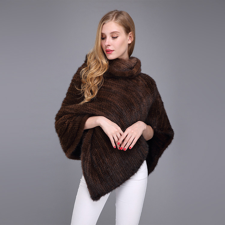 Knitted Mink Fur Poncho 974 Details 11