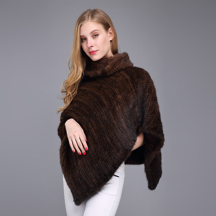 Knitted Mink Fur Poncho 974 Details 10