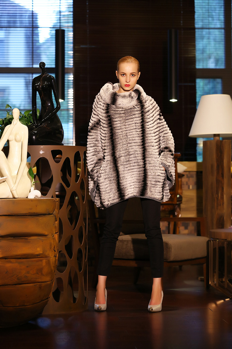 Rex Rabbit Pullover Jacket Batwing Poncho 776 Details 3