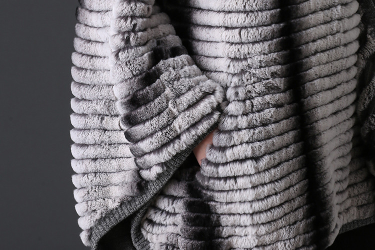 Rex Rabbit Pullover Jacket Batwing Poncho 776 Details 2