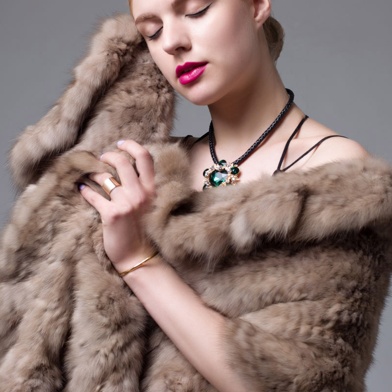 Knitted Sable Fur Cape 036 Details 2