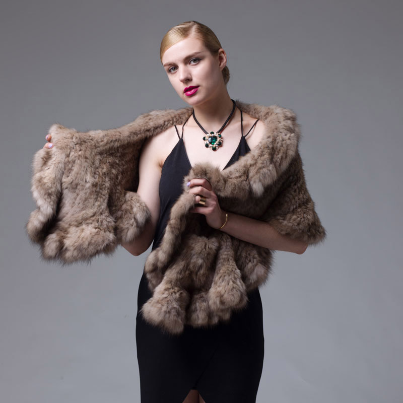 Knitted Sable Fur Cape 036 Details 3