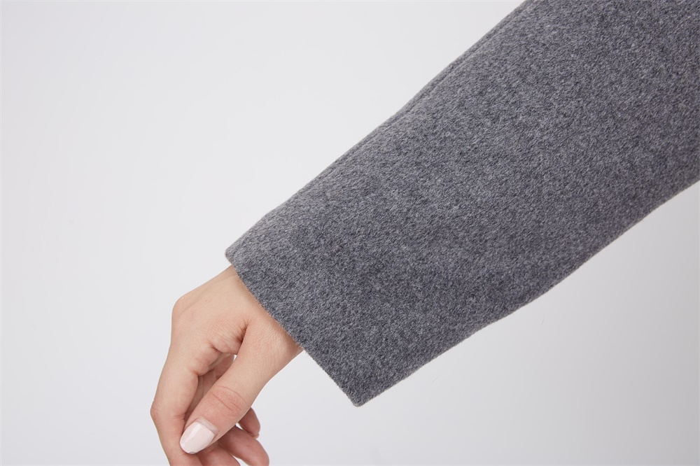 Cashmere Coat with Rex Rabbit Fur Trim 237 Details 7
