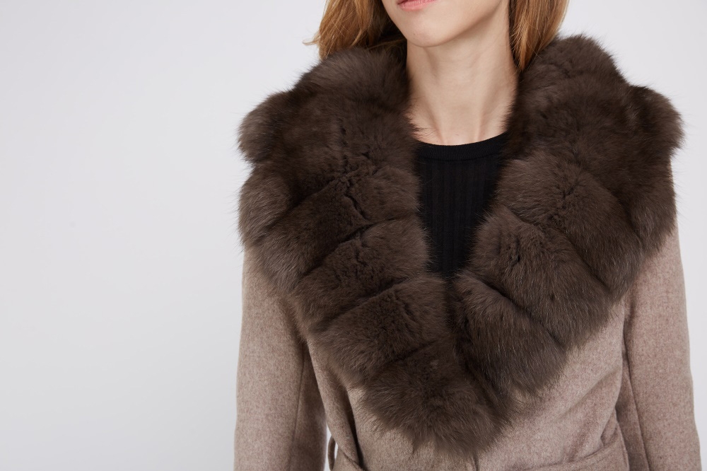 Cashmere Coat with Fox Fur Trimmed Collar 239 Details 1