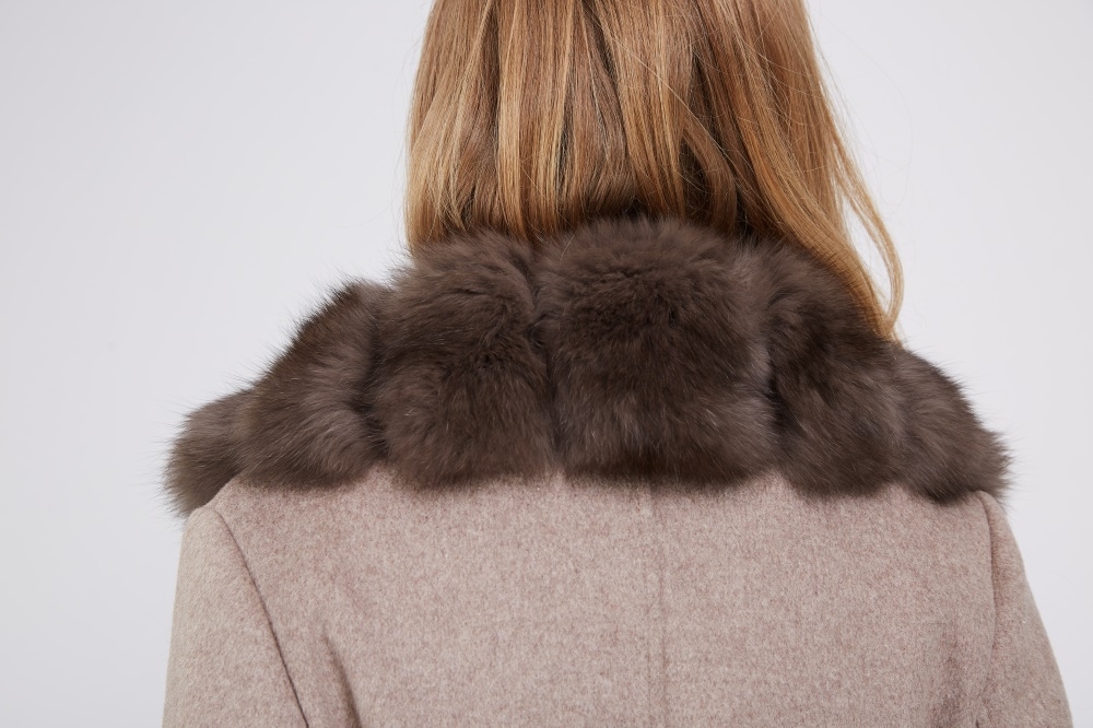 Cashmere Coat with Fox Fur Trimmed Collar 239 Details 2