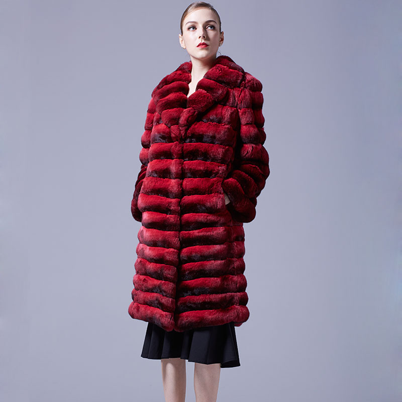 Chinchilla Fur Long Coat 048 Details 1