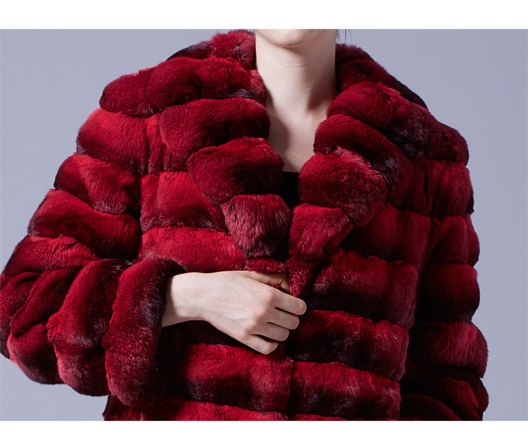 Chinchilla Fur Long Coat 048 Details 2