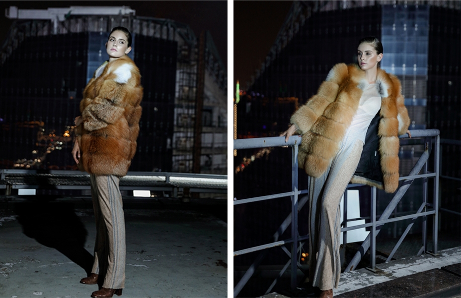 Red Fox Fur Coat in Natural Golden 0026-1