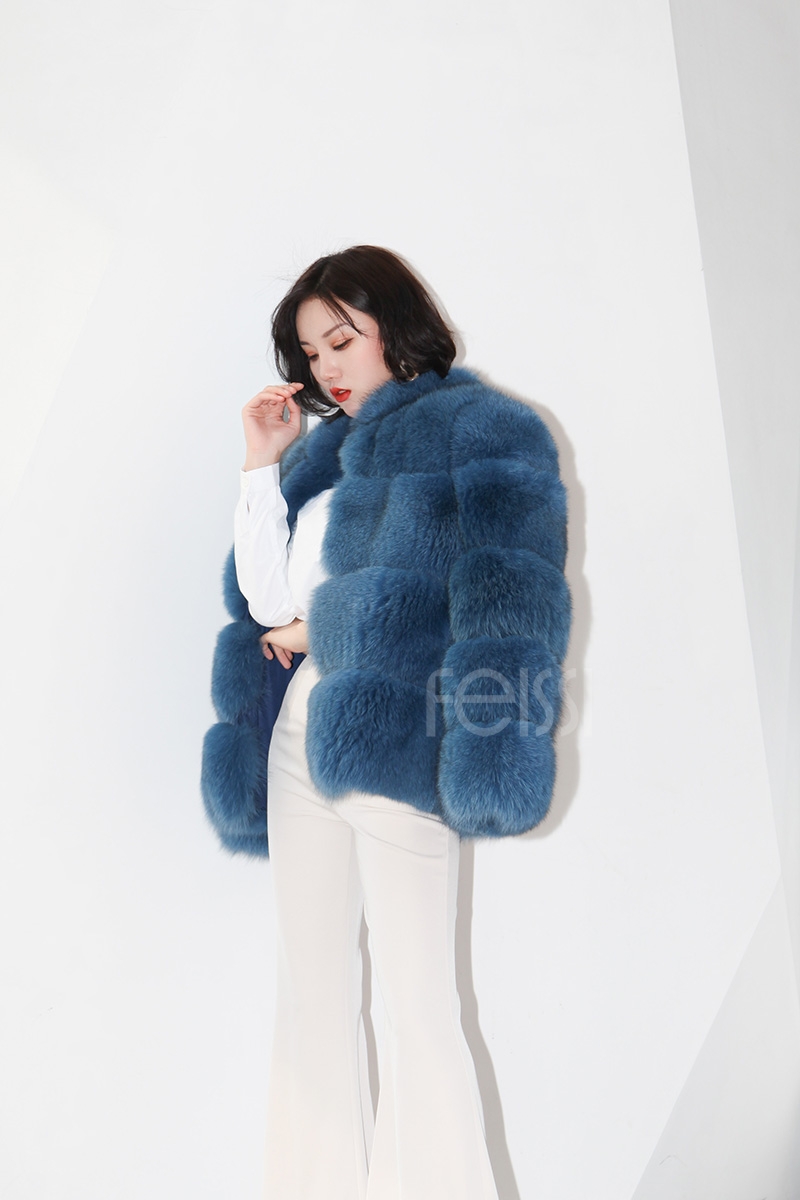 Blue Fox Fur Coat 0105-7