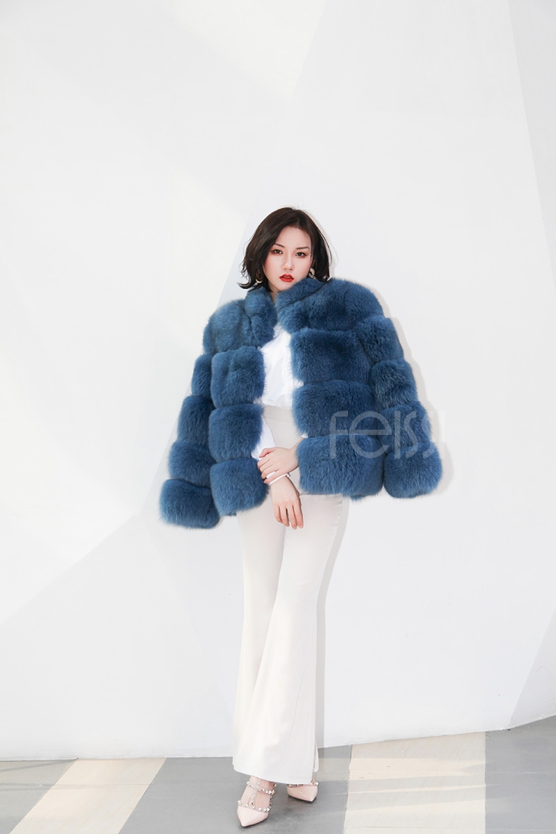 Blue Fox Fur Coat 0105-6