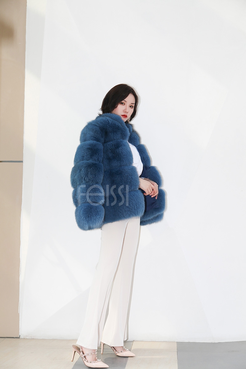 Blue Fox Fur Coat 0105-10