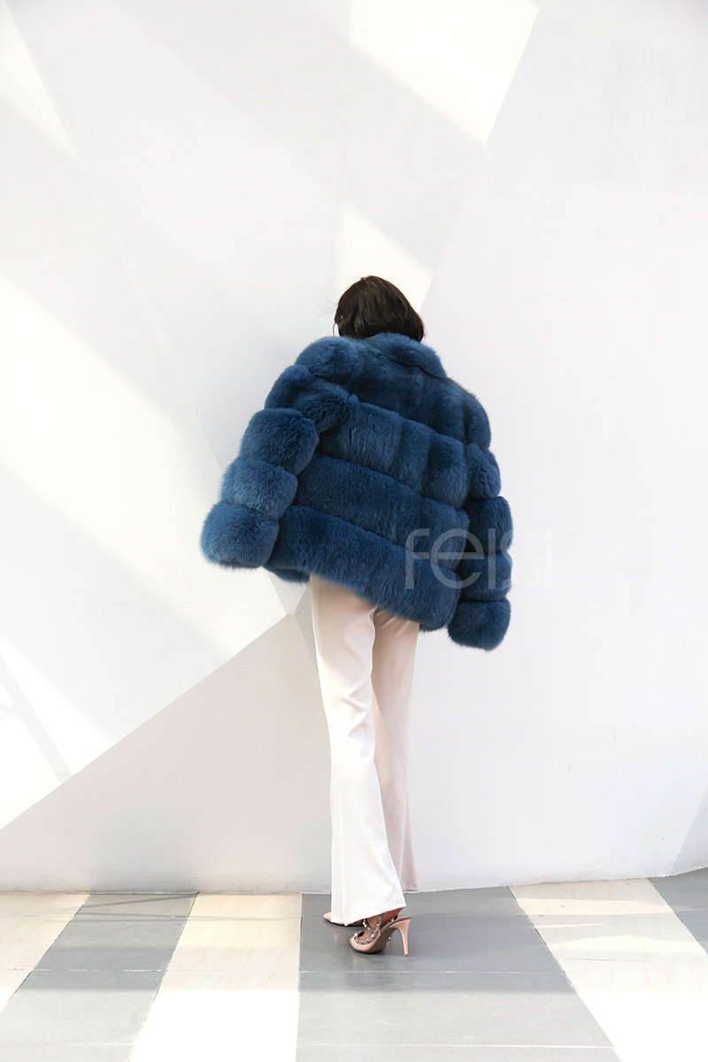 Blue Fox Fur Coat 0105-14