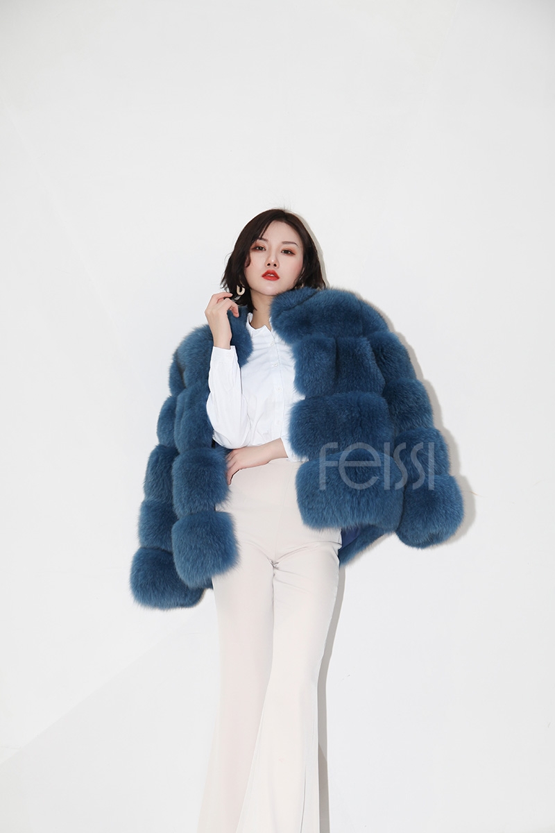 Blue Fox Fur Coat 0105-16
