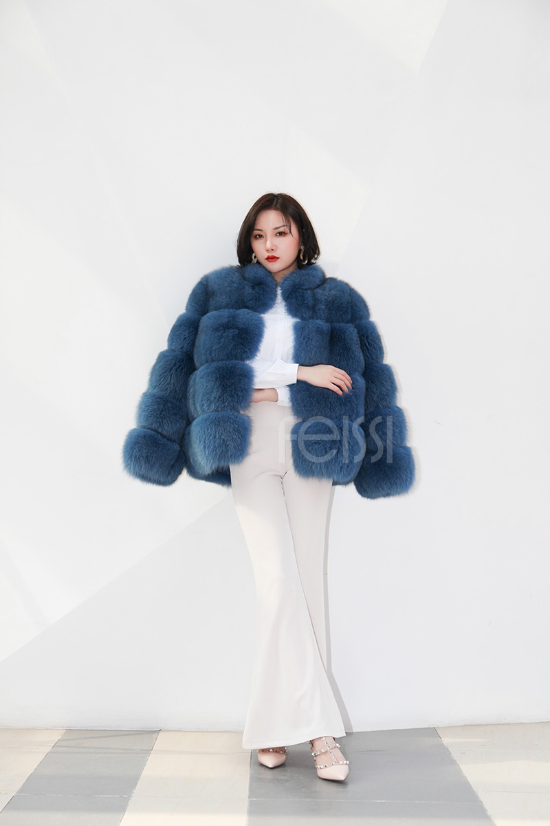 Blue Fox Fur Coat 0105-12