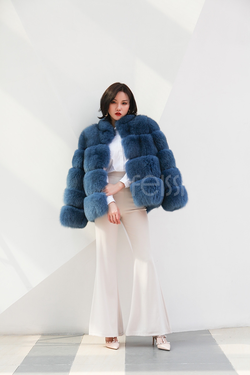 Blue Fox Fur Coat 0105-13