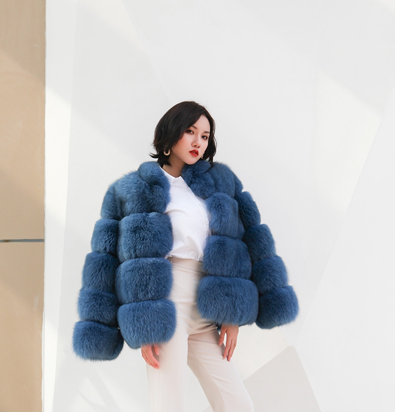 Blue Fox Fur Coat 0105-11