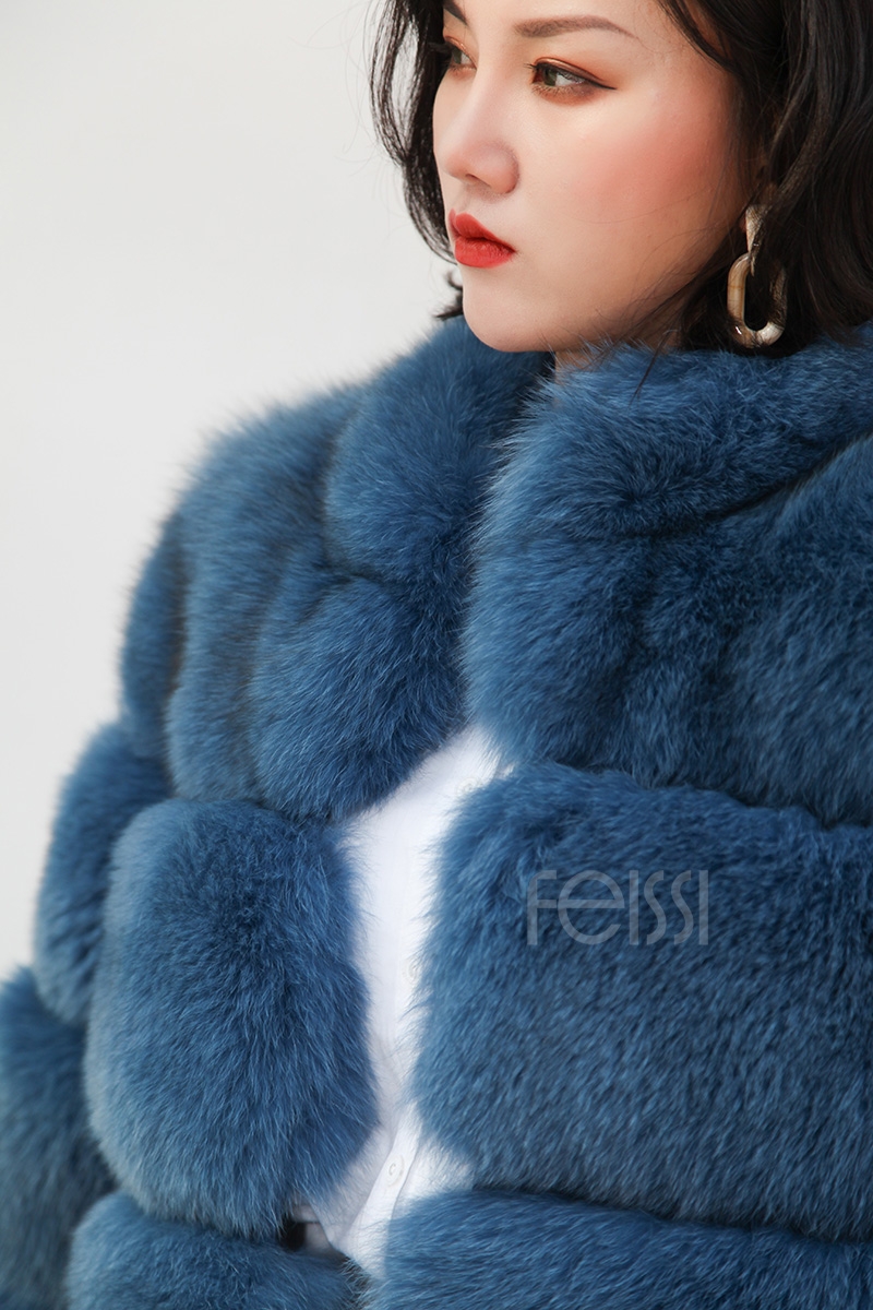 Blue Fox Fur Coat 0105-18