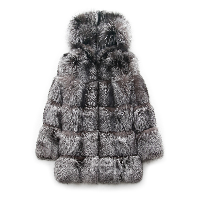 Silver Fox Fur Coat 254 Details 20