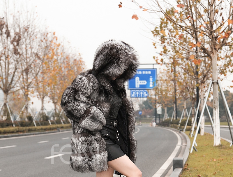Silver Fox Fur Coat 254 Details 9