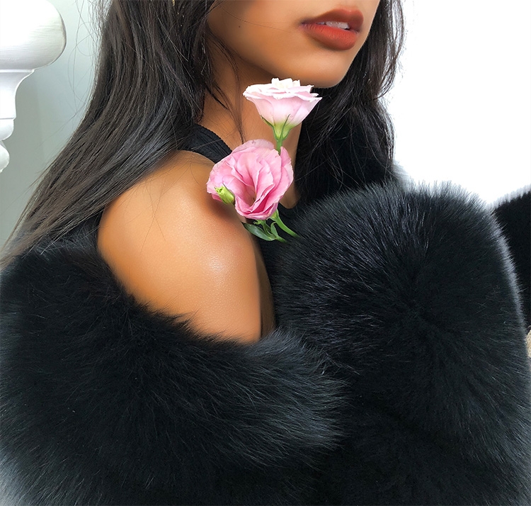 Fox Fur Coat-Black 279-5