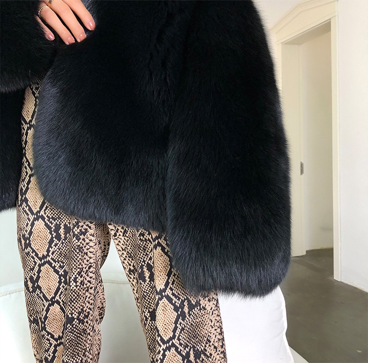 Fox Fur Coat-Black 279-9