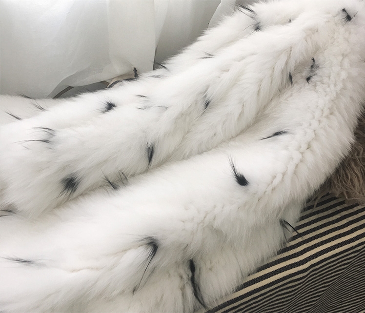 Knitted White Fox Fur Coat 317-1