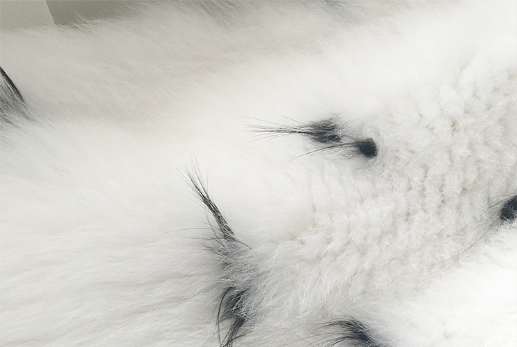 Hooded Knitted White Fox Fur Long Coat 318-2