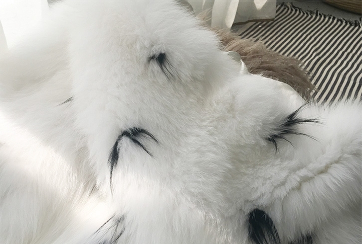 Hooded Knitted White Fox Fur Long Coat 318-3