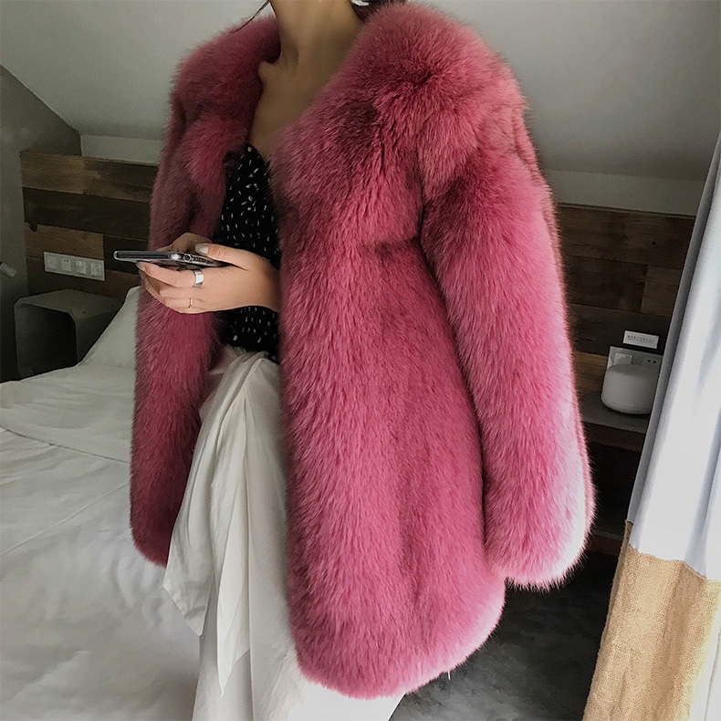 Fox Fur Coat-Hot Pink 320-6