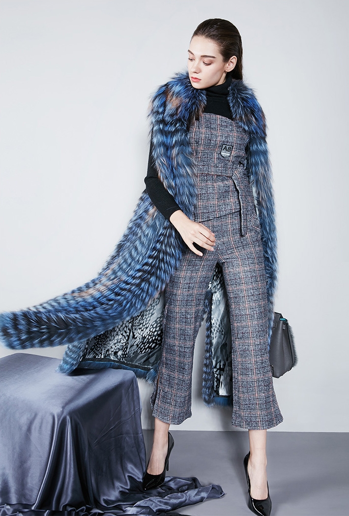 Silver Fox Fur Long Vest 341-2