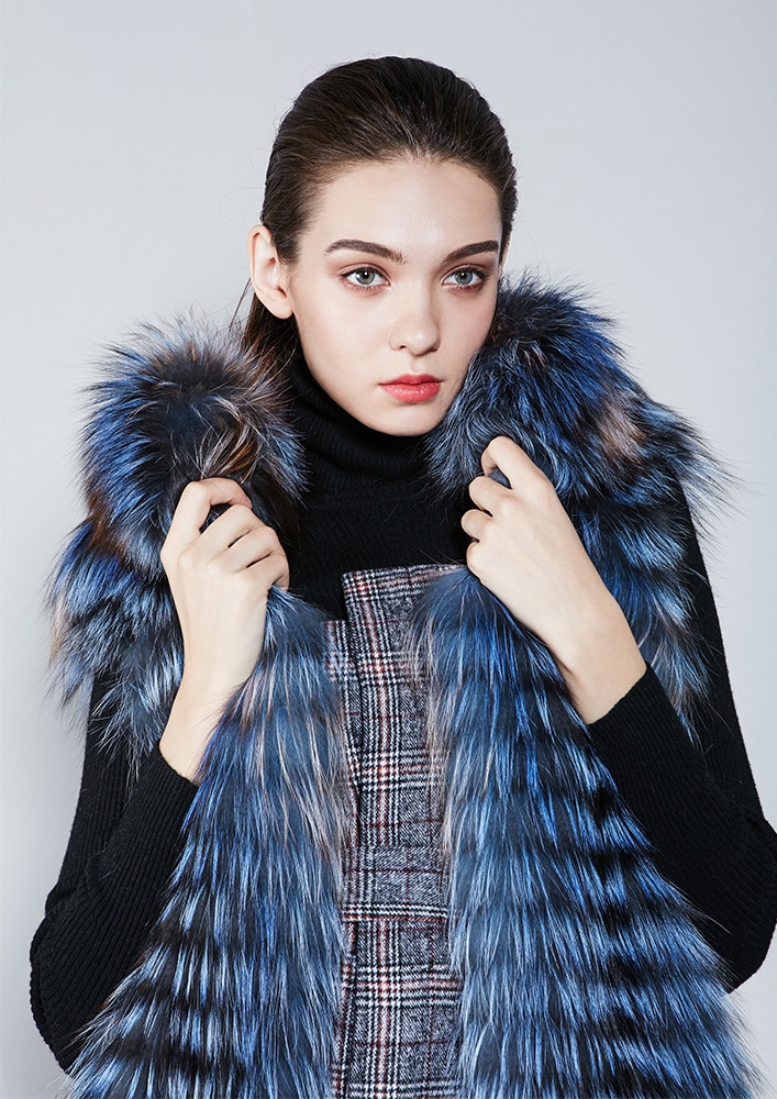 Silver Fox Fur Long Vest 341-4
