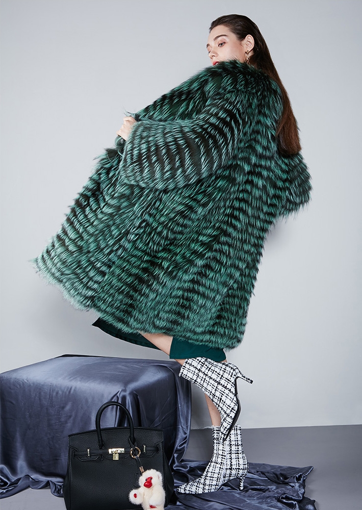 Silver Fox Fur Coat 342-2