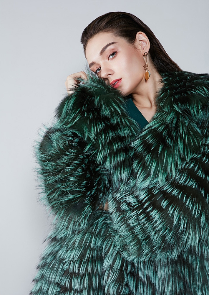 Silver Fox Fur Coat 342-4
