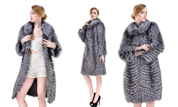 Silver Fox Fur Coat 733 Details 1
